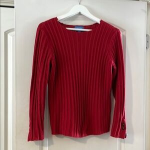 Simply Vera Vera Wang Red Ribbed Cowl Neck Sweater